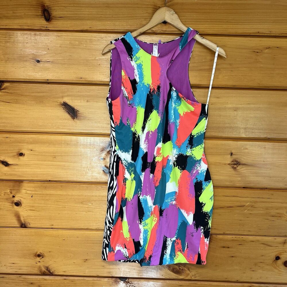 Yitty Dress Major Label Rainbow Confeyitty Mini Colorful Asymmetrical Size XL